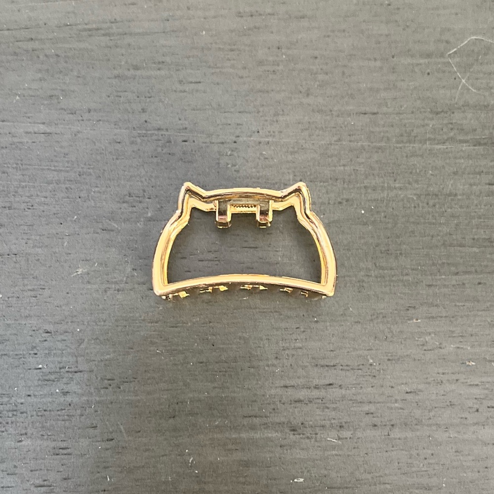 Gold Metal Cat Persian Calico Kitten Kitty 1.5" Small Lobster Claw Hair Clip